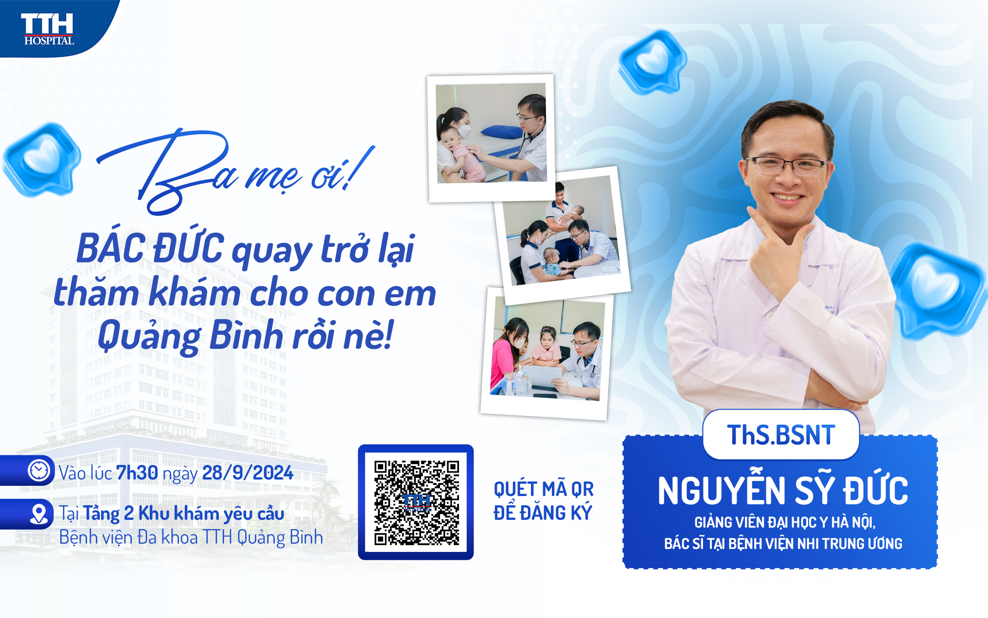 Khám chuyên gia Nhi tháng 09/2024 tại TTH Quảng Bình